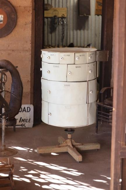 44 gallon drum converted in to a kitchen pantry