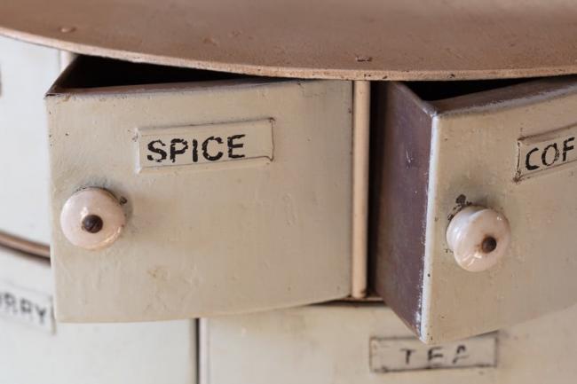 44 gallon drum converted in to a kitchen pantry