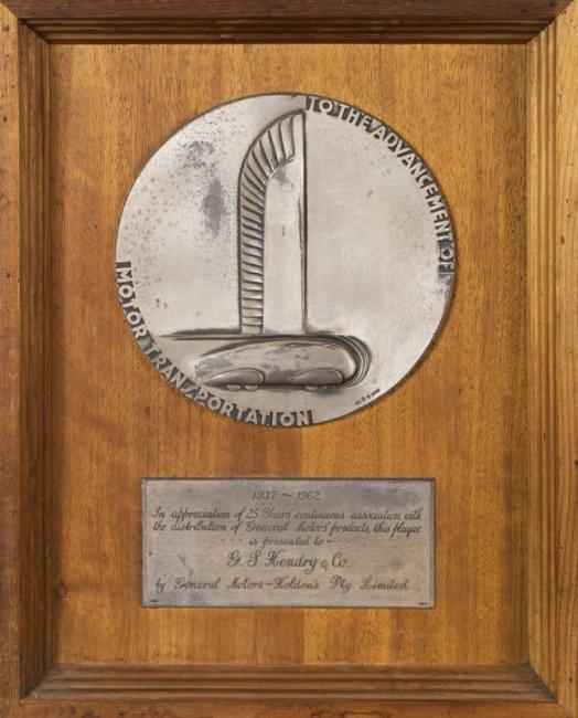 GM Motors appreciation plaque