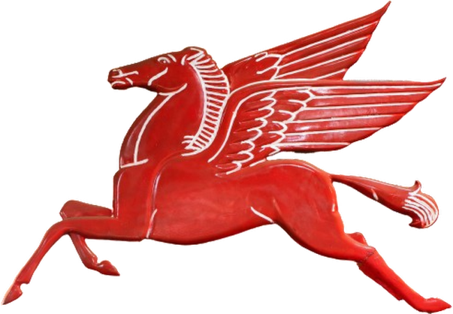A familiar flying red horse.