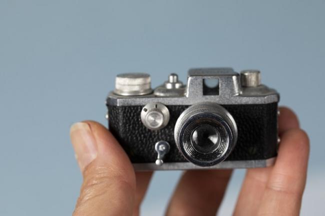 A camera small enough to hold in your hand.