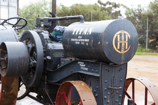 One of the earliest known tractors in the Quairading district.